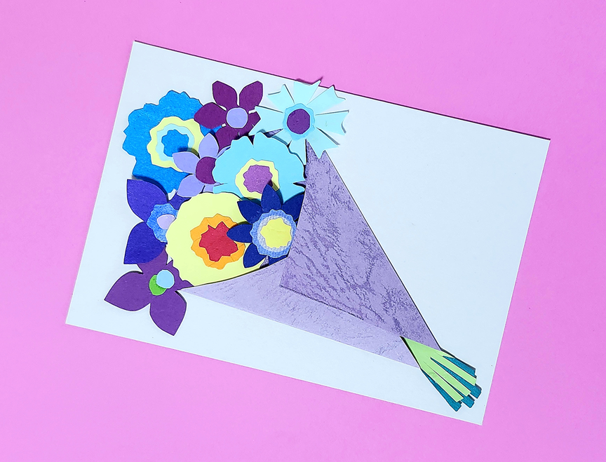 切紙貼り絵づくりのイメージイラスト