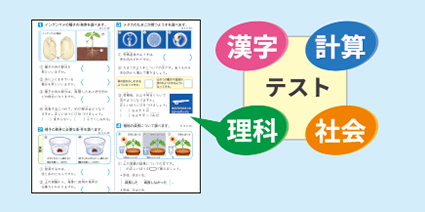 漢字・計算テスト 理科・社会確認テスト