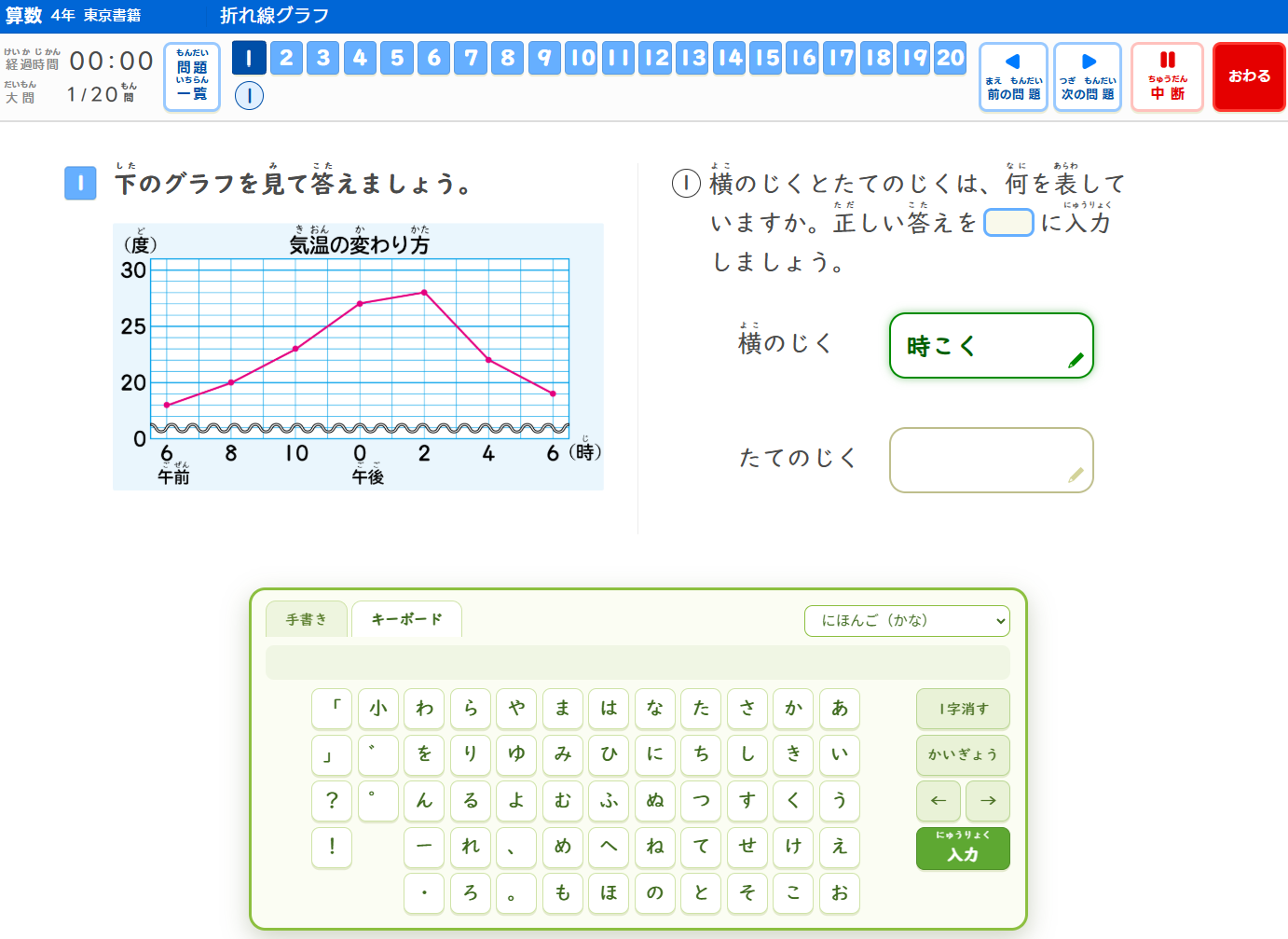 CBT単元テスト 児童解答画面イメージ